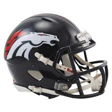 Mini casque de football réplique Denver Broncos.